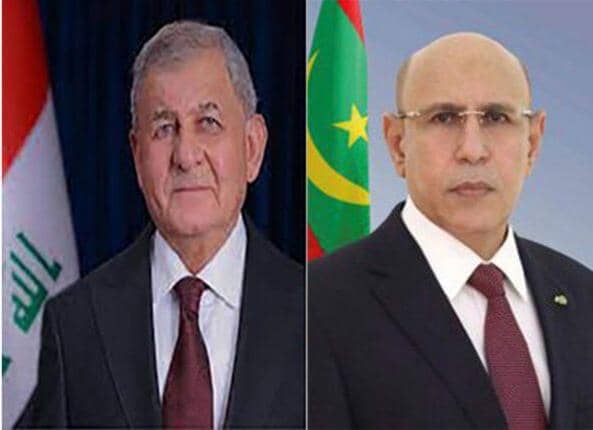 ولد الغزواني يعبر لرئيس العراق عن تضامن موريتانيا بعد الهجمات الإيرانية