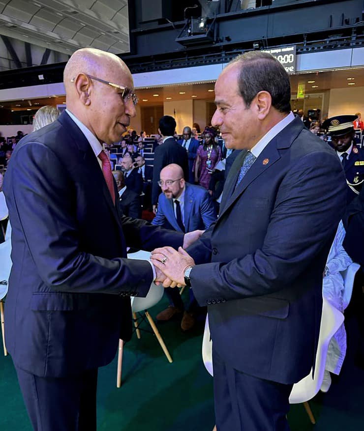 الرئيس الموريتاني يلتقي نظيره المصري