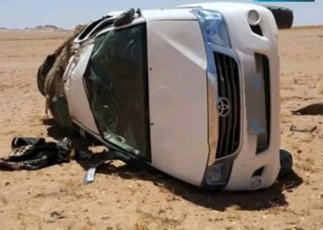 حالة وفاة في حادث سير جراء انقلاب سيارة قرب أغشوركيت بولاية لبراكنه