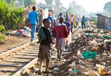 Kibera slums in Nairobi, Kenya.